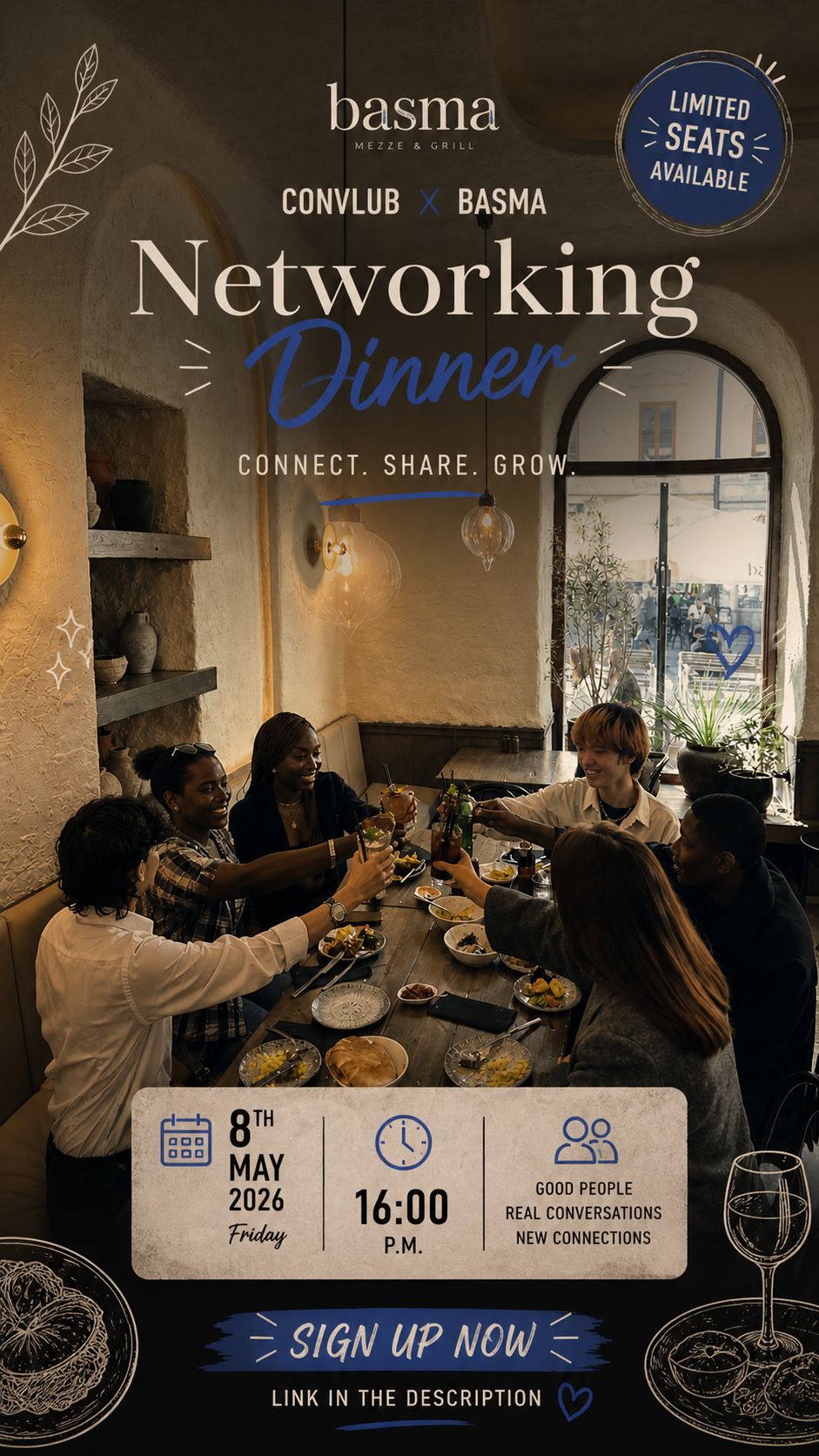 CONVLUB x BASMA Networking Dinner Party poster
